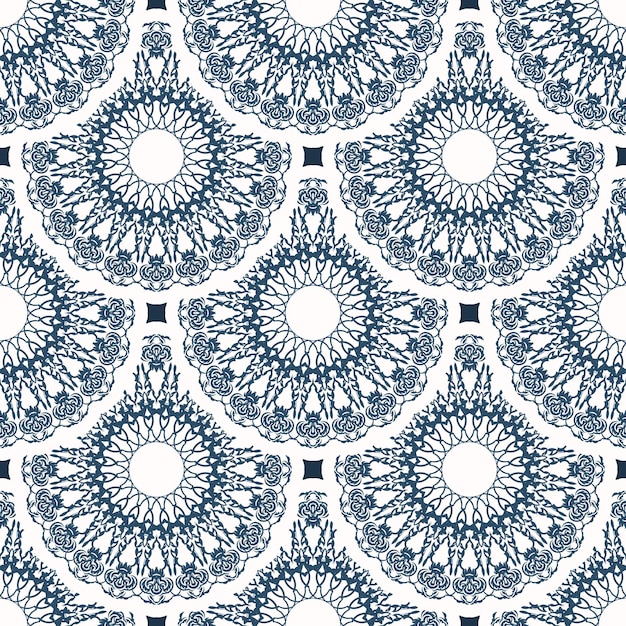 Seamless pattern with retro patterns Background with white and blue color Good for postcards Veil illustration