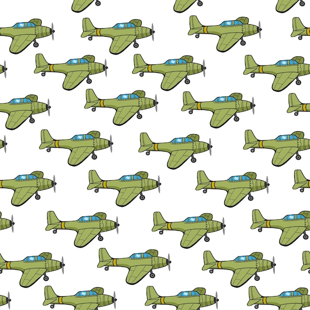 seamless pattern with retro plane