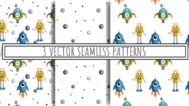 Seamless pattern with robots pattern with robots robot pattern vector robots illustration