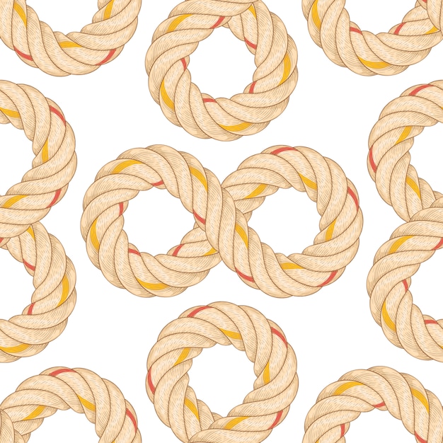 Seamless pattern with rope bending.