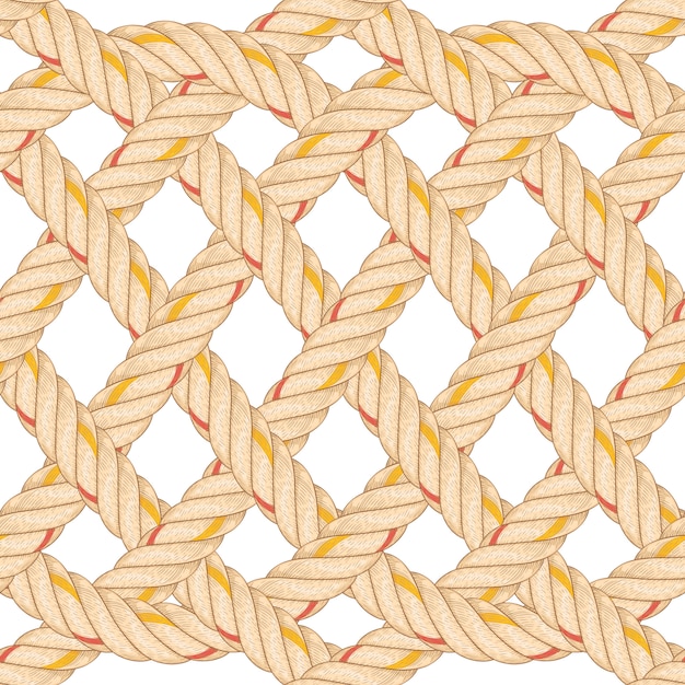 Vector seamless pattern with rope bending.