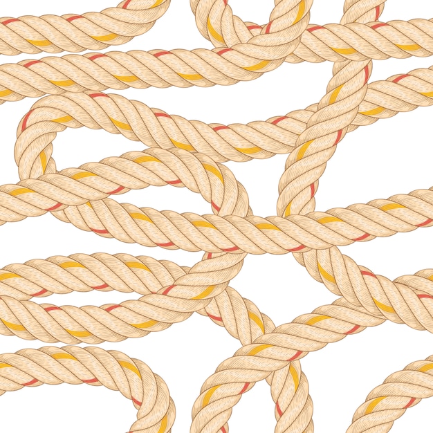 Vector seamless pattern with rope bending.