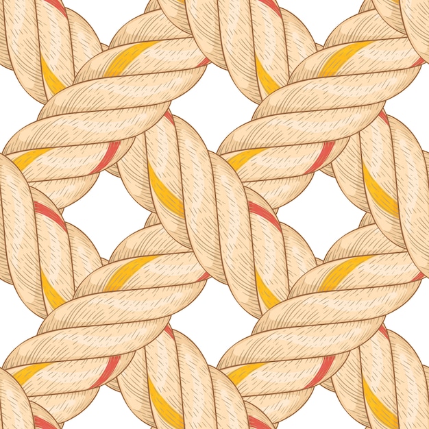 Vector seamless pattern with rope bending.