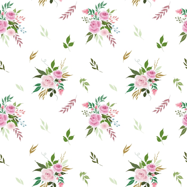 Seamless pattern with rose flowers compositions