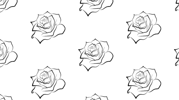 Seamless pattern with roses. hand-drawn