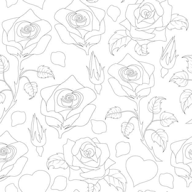 Seamless pattern with roses vector illustration Perfect for background greeting cards and invitations for weddings birthdays Valentine's Day and Mother's Day