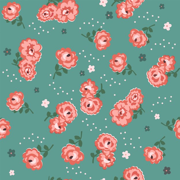 Seamless pattern with roses.