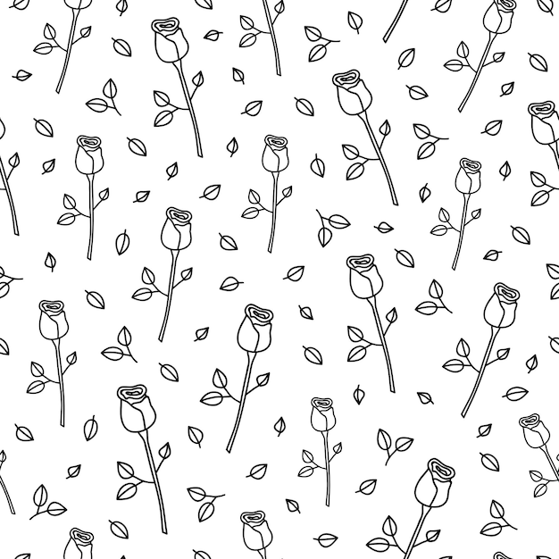 Seamless pattern with roses