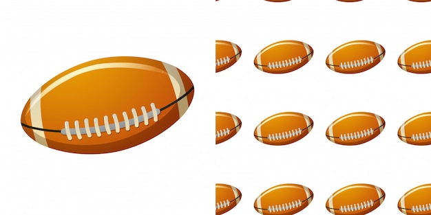 Vector seamless pattern with rugby ball