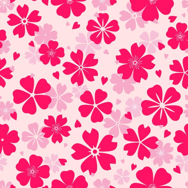 Premium Vector  Seamless pattern with sakura flowers or cherry blossom  design for print screen backdrop fabric and tile wallpaper