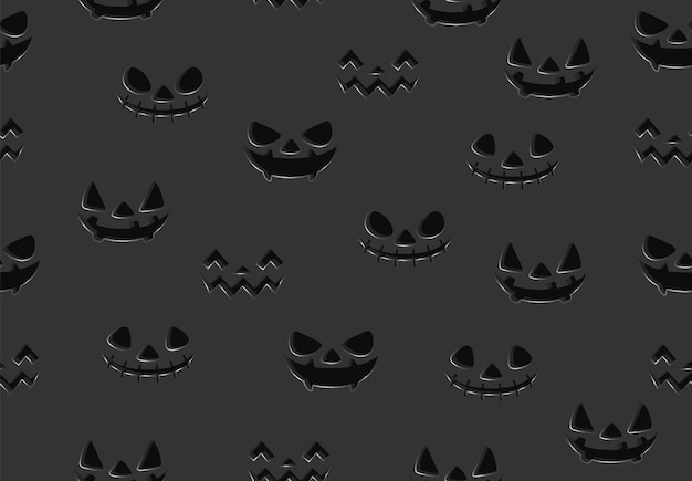 Seamless Pattern with scary pumpkin smile. Halloween background. vector illustration