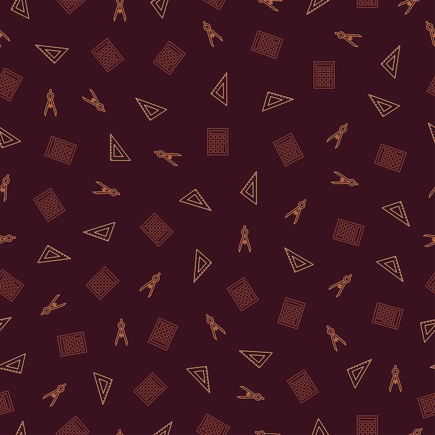 Seamless pattern with school supplies