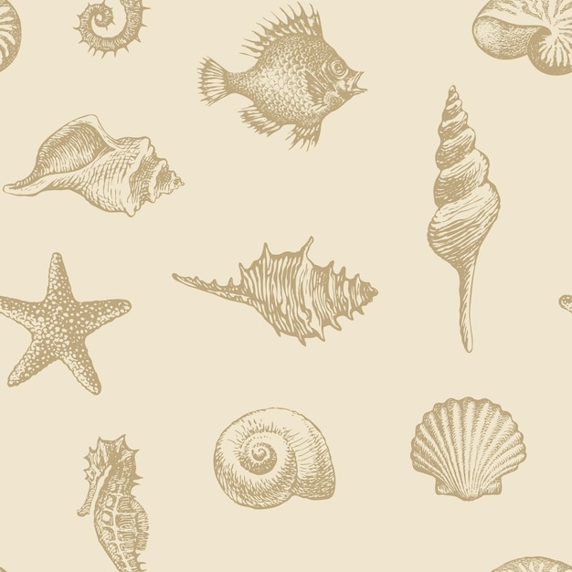 seamless pattern with sea animals