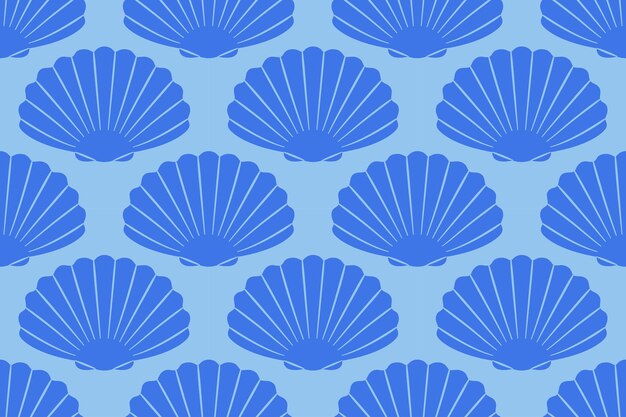 Seamless pattern with sea shells Tropical beach shells Summer seamless pattern