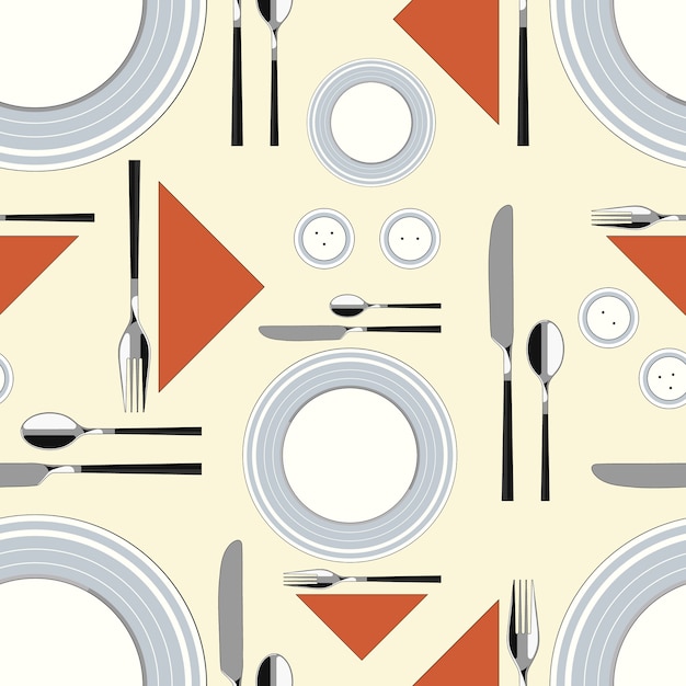 Vector seamless pattern with served table