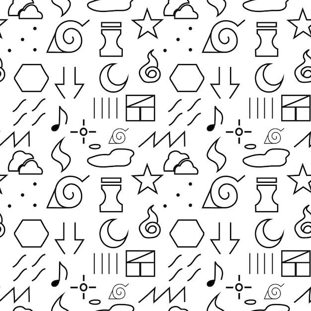 Vector seamless pattern with set icons. vector