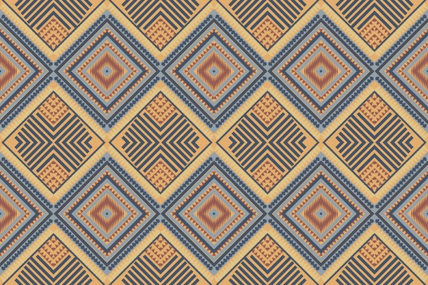 Vettore disegno senza cuciture con forme geometrico etnico orientale disegno ikat tradizionale