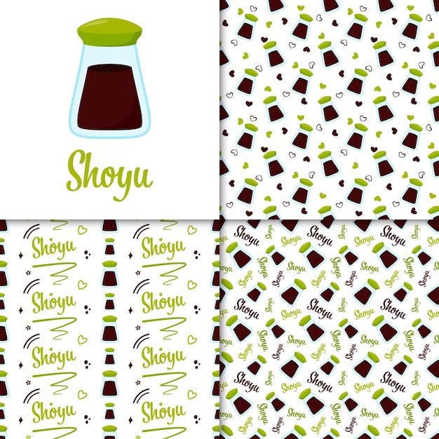 Seamless pattern with Shoyu for decoration