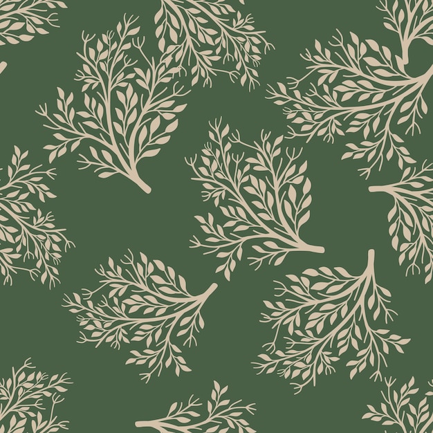 Seamless pattern with shrub.