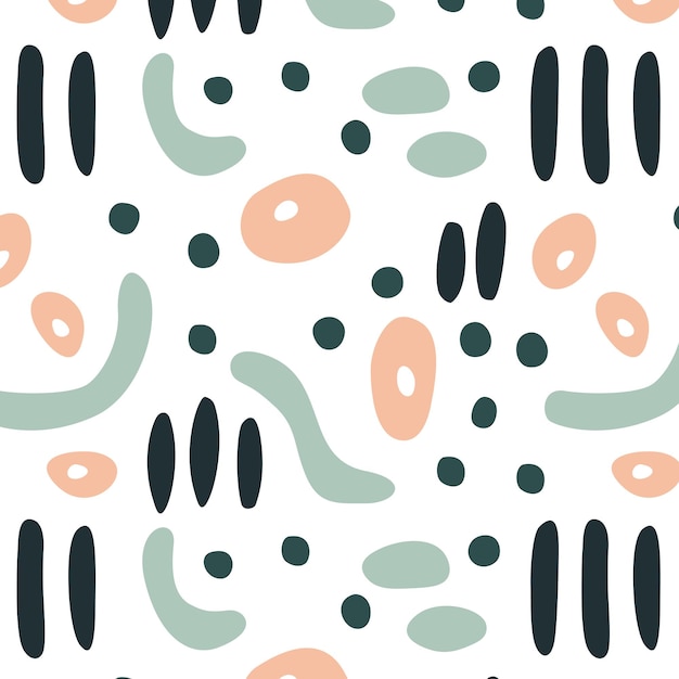 Vector seamless pattern with simple flat shapes