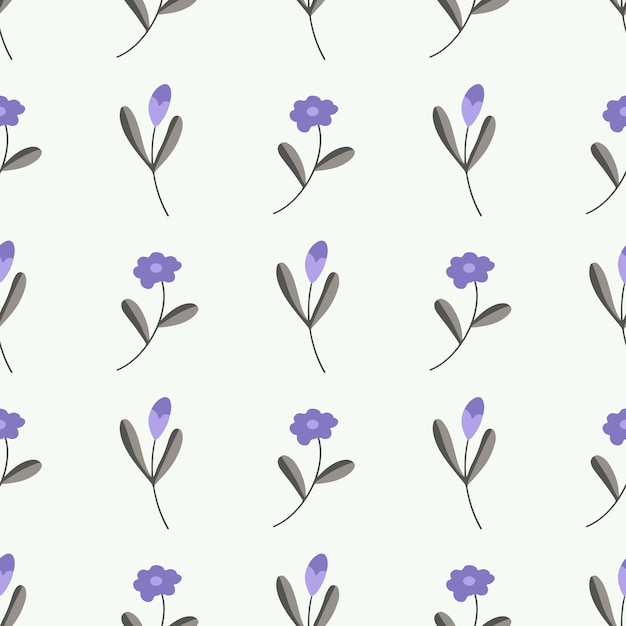 Seamless Pattern with simple small flowers, floral texture background