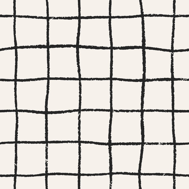 Seamless pattern with simple thin rough grid texture Checkered design tiny lines endless background for textile fabric wrapping Repeating print in modern minimal style Drawn vector illustration