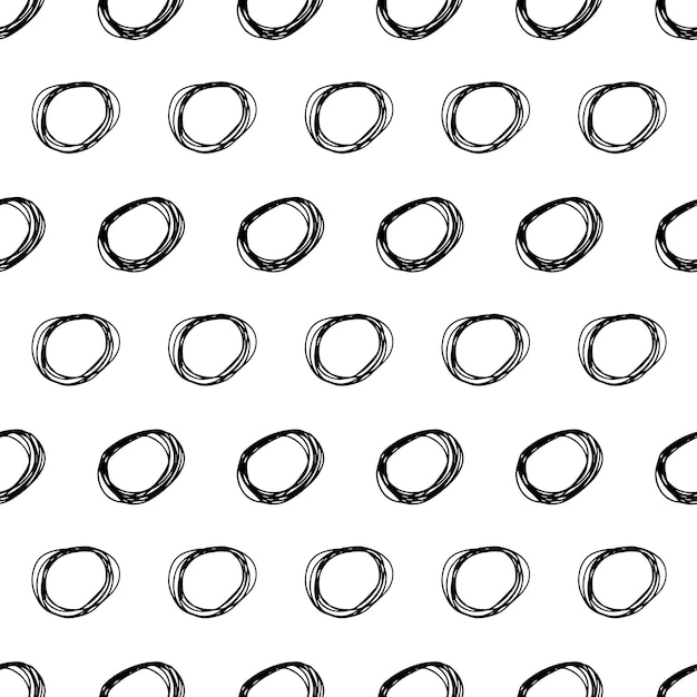 Seamless pattern with sketch circles shape