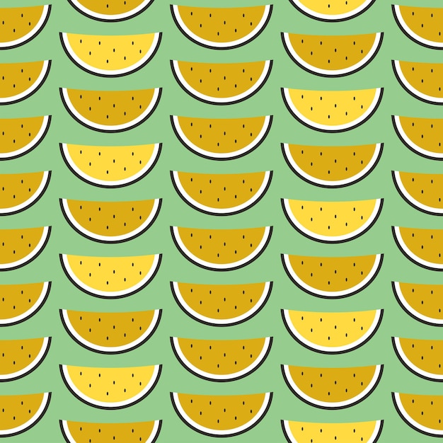 Seamless pattern with slices of melon.