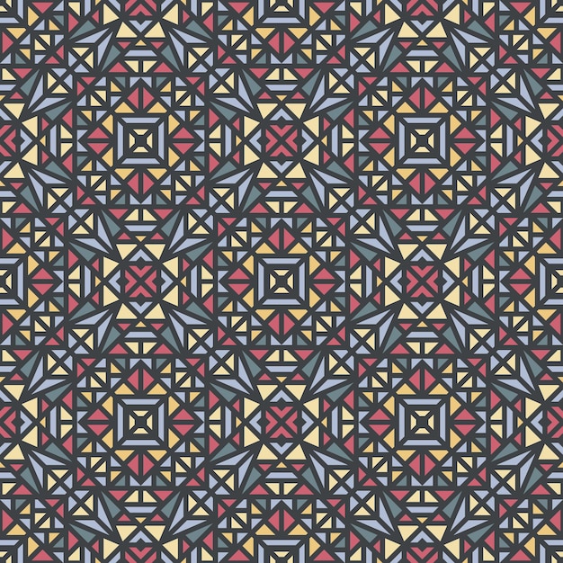 Seamless pattern with a small geometric ornament on a gray background in the vector