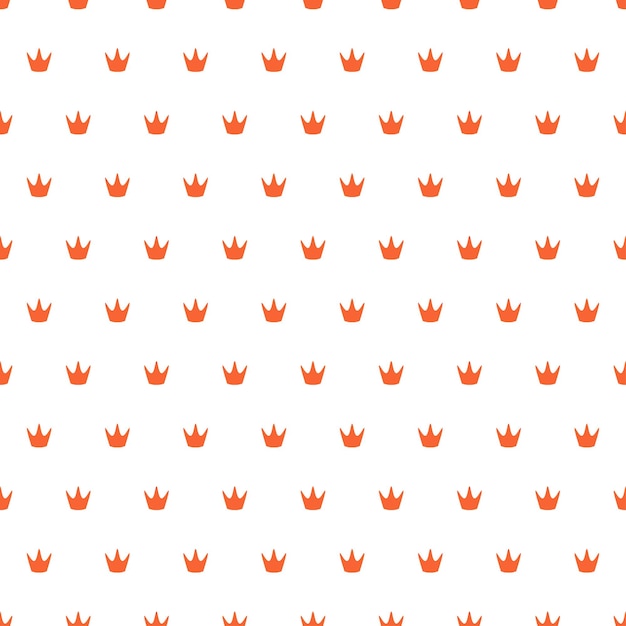 Vector seamless pattern with small orange crown.