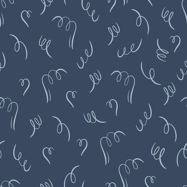 Seamless pattern with smooth hand drawn ribbon lines simple decorative festive background