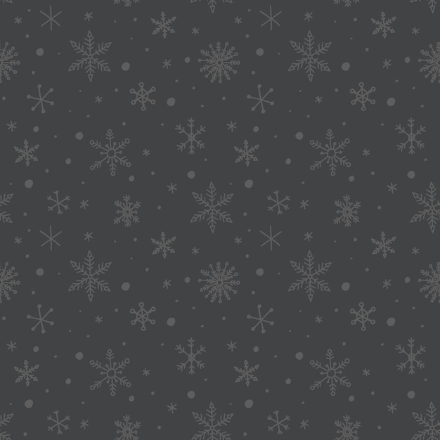 Seamless pattern with snowflakes. Endless vector snowfall. Winter 2022. Winter vector illustration.