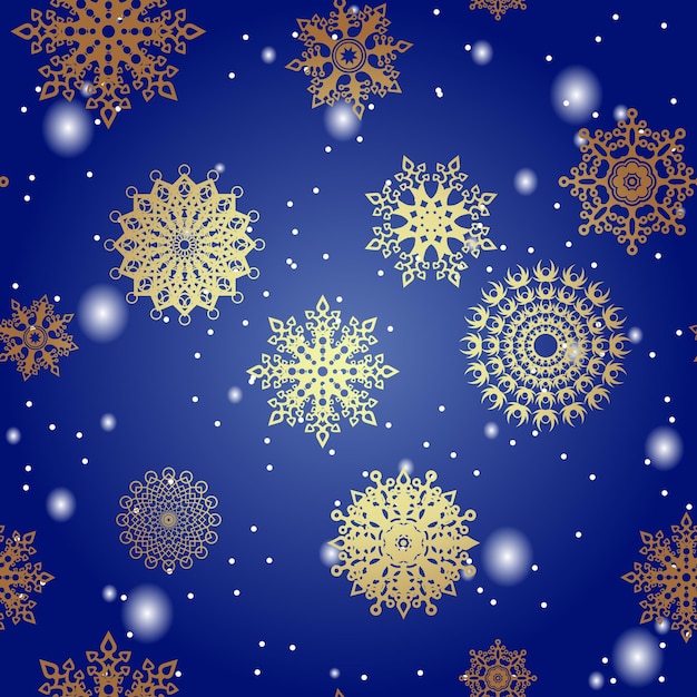 Vector seamless pattern with snowflakes