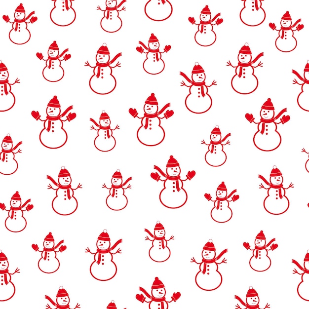 Seamless pattern with snowmans