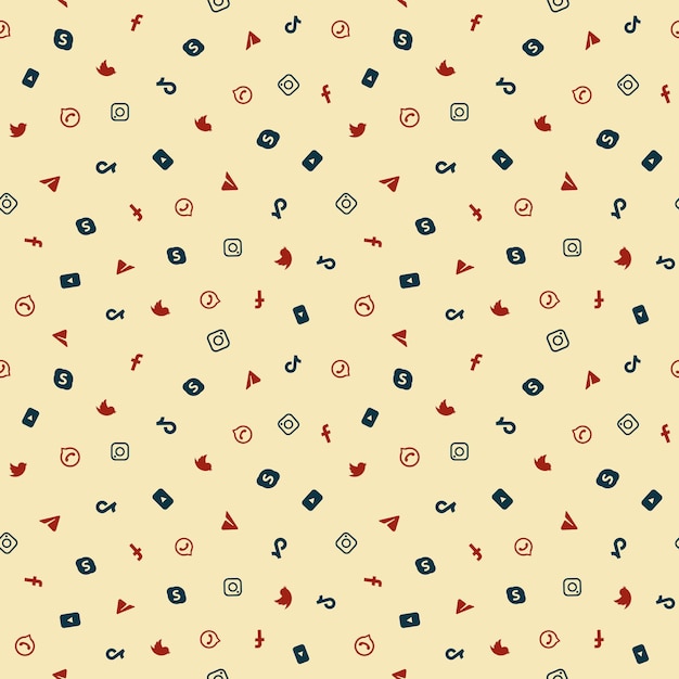 Seamless pattern with social media Vector illustration for wallpaper