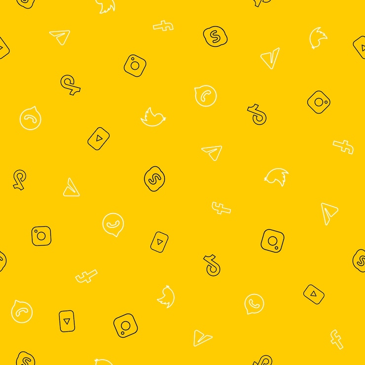 Vector seamless pattern with social media vector illustration for wallpaper