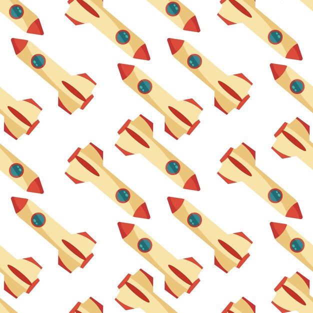 Seamless pattern with space rocket. vector illustration.