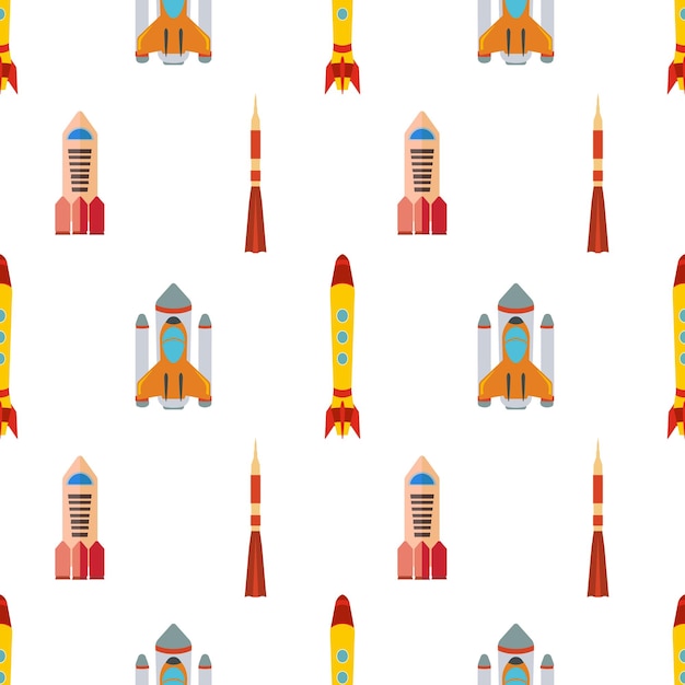 Seamless pattern with space rocket Vector illustrationxA