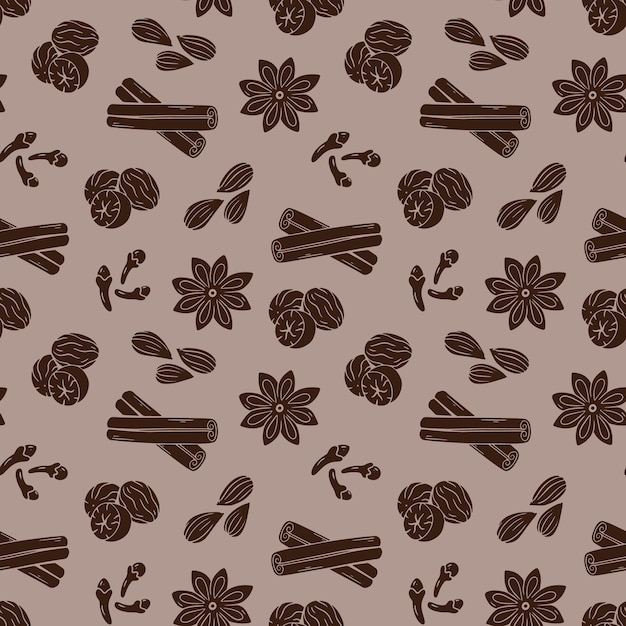 Seamless pattern with spices