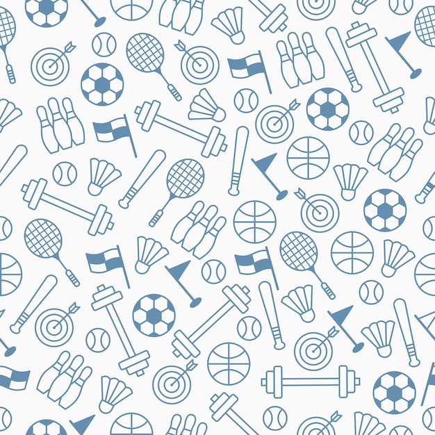 Seamless pattern with sport theme