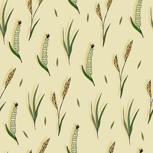 Vector seamless pattern with sprigs
