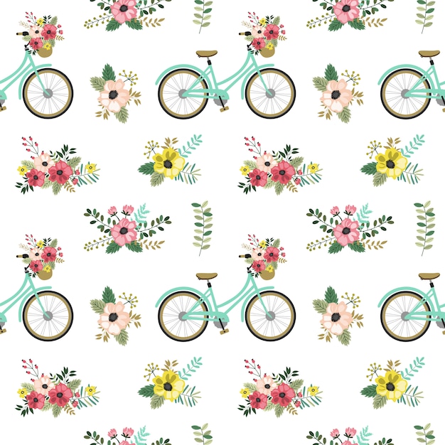 Seamless pattern with spring flower.