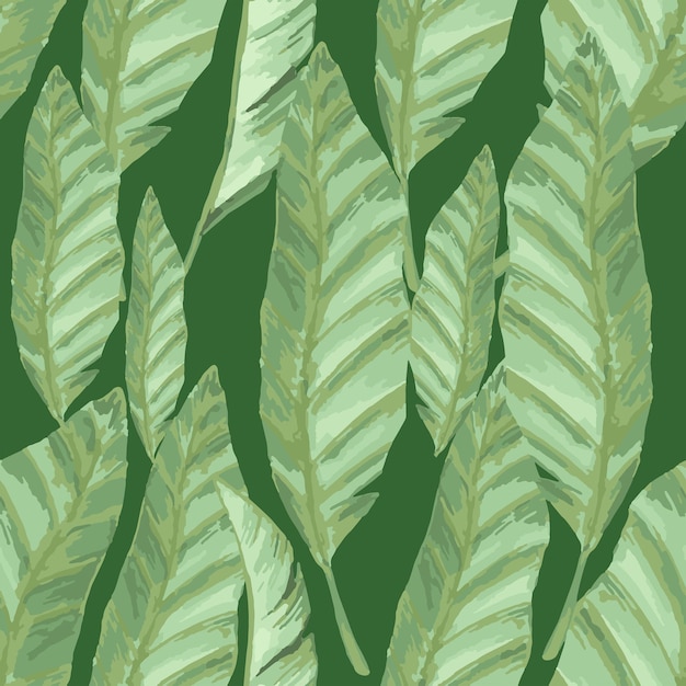 Seamless pattern with spring leaves botanical background green pattern for wallpaper or fabric