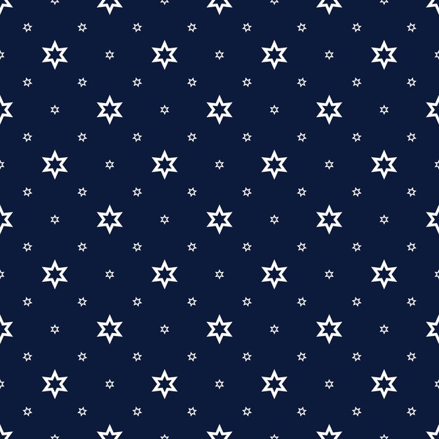 Vector seamless pattern with stars on blue background vector illustration