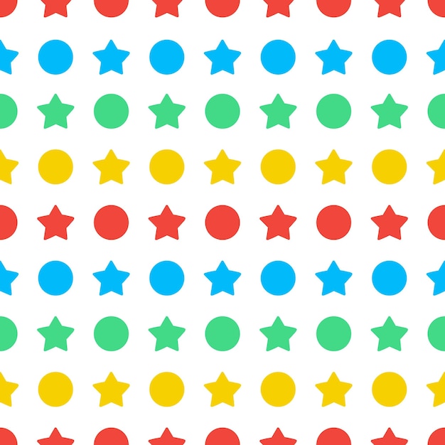 Seamless pattern with stars and circles