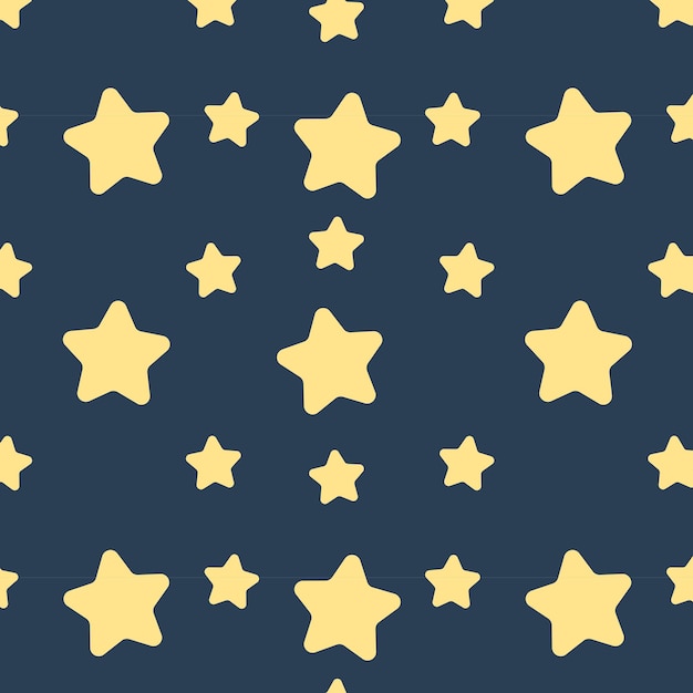 Seamless pattern with stars on a dark blue background