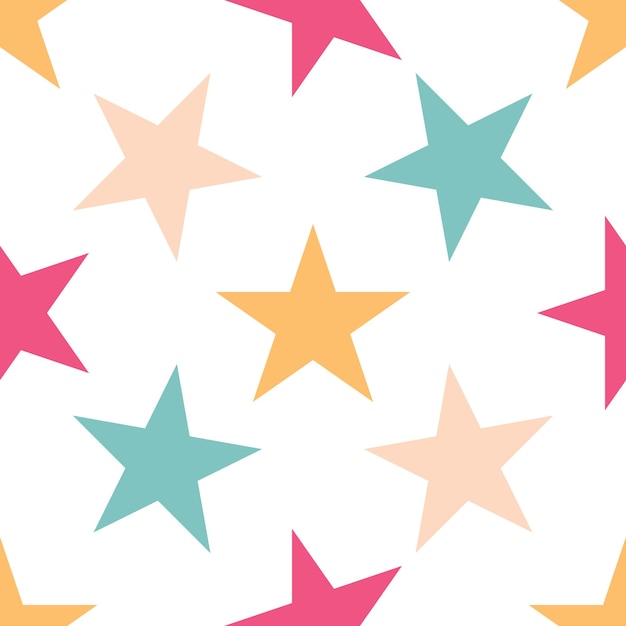 Seamless pattern with stars on white background.