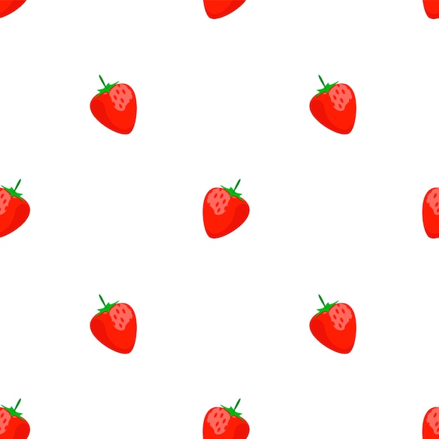 Seamless pattern with strawberries