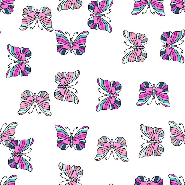 Seamless pattern with stylized butterflies