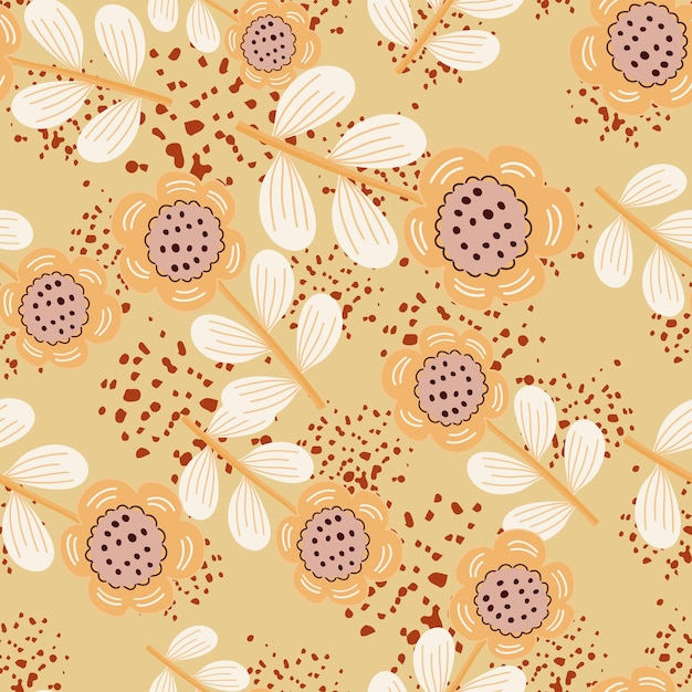 Seamless pattern con fiori stilizzati sfondo floreale